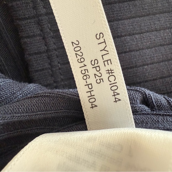 J. Crew Premium Rib Side Button Top Nautical Navy Stretch Preppy Boat Neck M - Picture 10 of 10